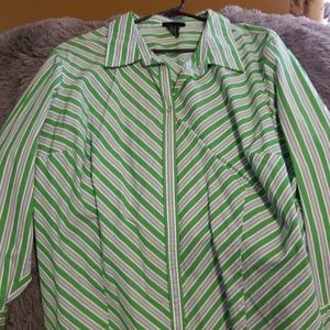 2 for 1  lane Bryant blouse and green camisole.